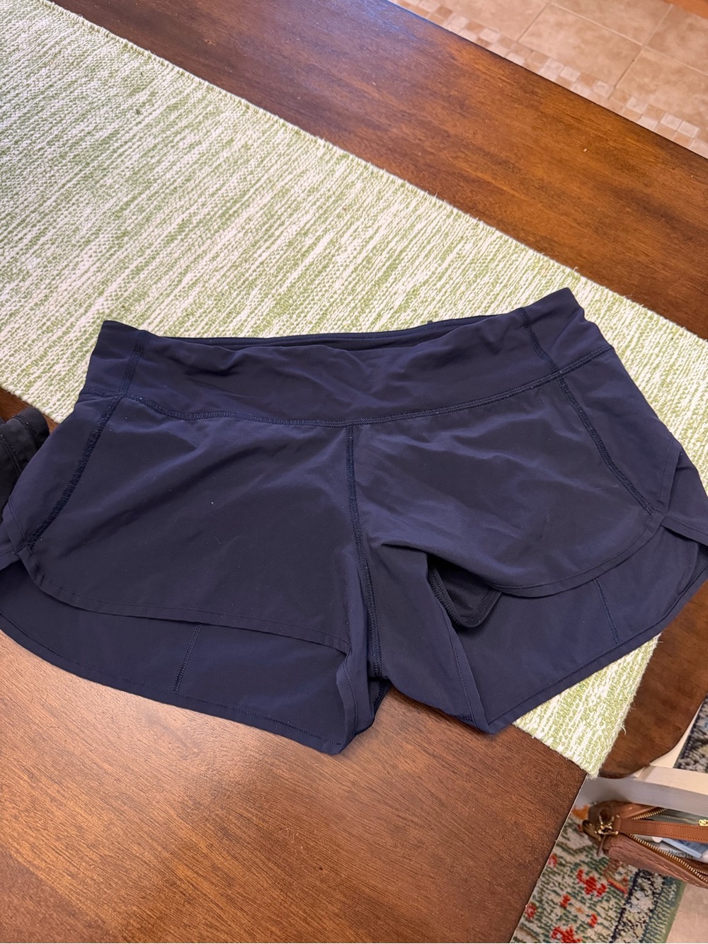Women’s Navy Blue Athletic Shorts with Inner Liner
